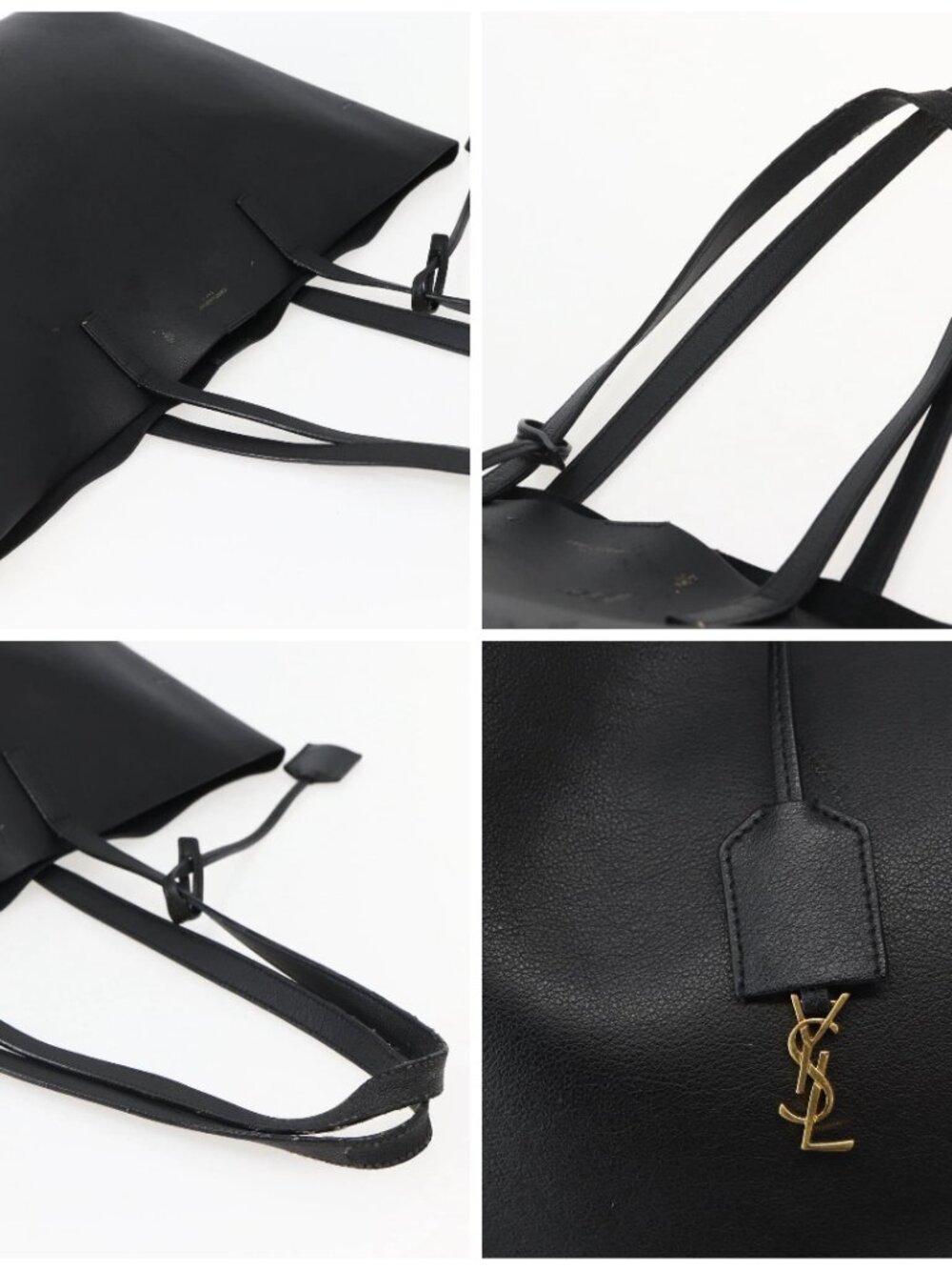 SAINT LAURENT Tote Bag Leather Black Auth hk3059 - Picture 16 of 16
